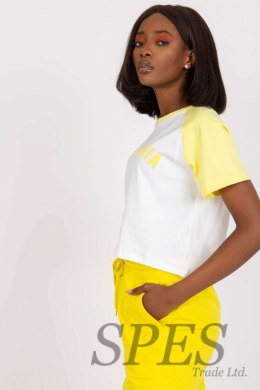 T-shirt Damski Model FA-TS-7708.44 White/Yellow - Fancy