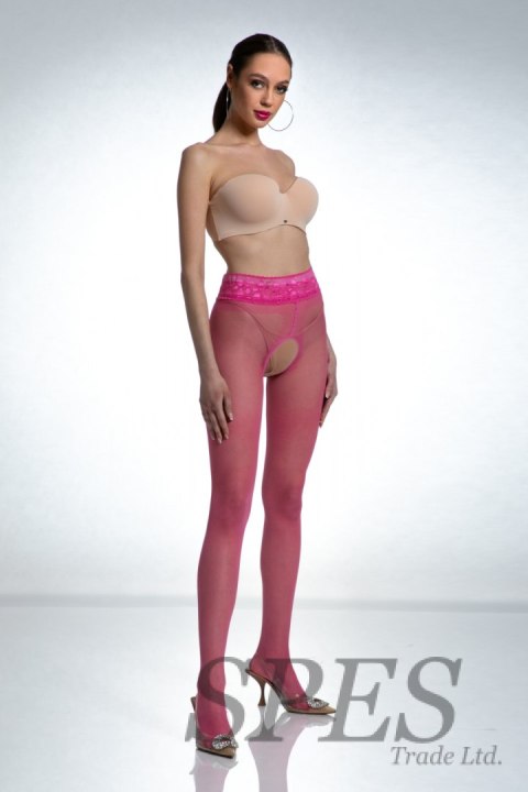 Rajstopy Model Hip Lace Pink Bonbon 30 DEN Pink - Amour