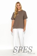 T-shirt Damski Model M826 Brown - Makadamia