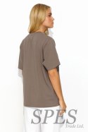 T-shirt Damski Model M826 Brown - Makadamia