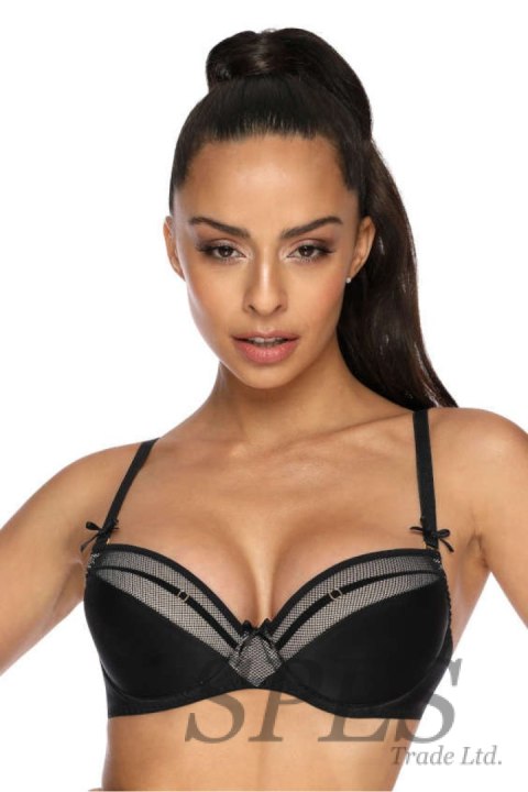 Biustonosz push up Biustonosz Push-up Model Janet M-3300/11 Black - Mat