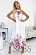 Sukienka Model 456-2 Ester White/Pink_Flowers - Numoco