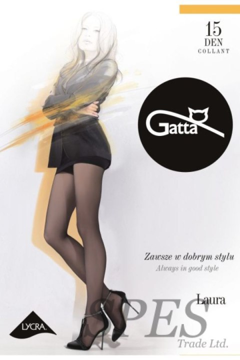 LAURA - Rajstopy damskie Lycra 15 DEN Gatta fumo 2/S