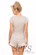 Piżama Damska Model Simply 1/2 Light Beige - Donna