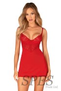 Komplet Model Ingridia Chemise Red - Obsessive