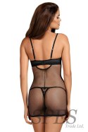 Komplet Model Redella Chemise Black - Obsessive