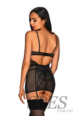 Komplet Model Basitta Chemise Black - Obsessive