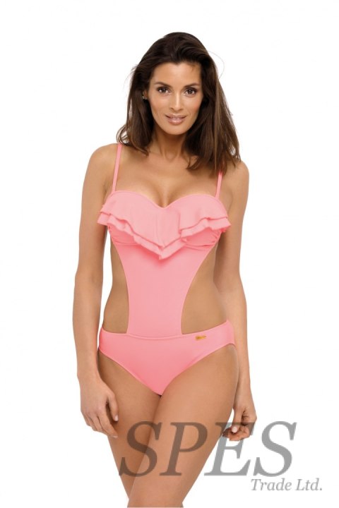 Jednoczęściowy strój kąpielowy Kostium kąpielowy Model Belinda Origami M-548 Pastel Pink - Marko