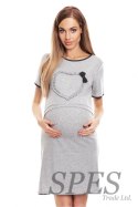 Koszulka nocna Koszula Nocna Ciążowa Model 0138 Grey - PeeKaBoo