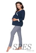 Piżama Ciążowa Model 0150 Navy/White - PeeKaBoo