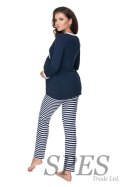 Piżama Ciążowa Model 0150 Navy/White - PeeKaBoo