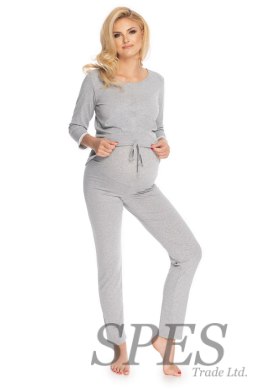 Piżama Damska Ciążowa Model 0181 Grey - PeeKaBoo