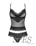 Komplet Ivannes top & thong Czarny