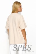 T-shirt Damski Model M826 Light Beige - Makadamia