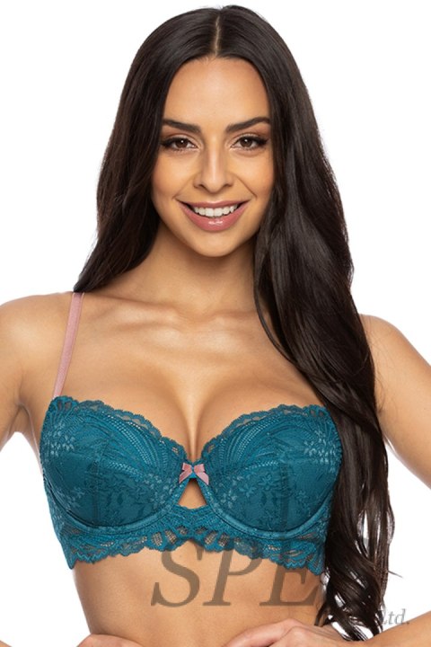 Biustonosz push up Biuetonosz Push-up Model 3525/11 Sybilla Turkus - Mat