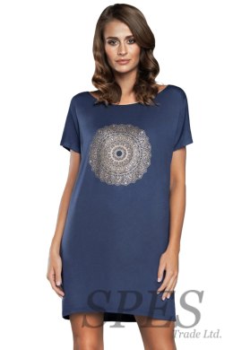 Koszulka nocna Koszula Nocna Model Mandala kr.r. Navy - Italian Fashion