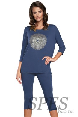 Piżama Damska Model Mandala r.3/4 sp.3/4 Navy - Italian Fashion