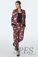 Bordowa bomberka w kwiaty BL01 Flowers/Bordo - Nife