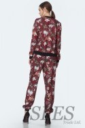 Bordowa bomberka w kwiaty BL01 Flowers/Bordo - Nife