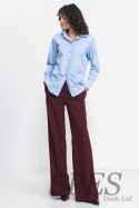 Bordowe spodnie typu wide leg SD81 Bordo - Nife