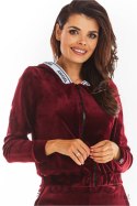 Bluza Damska Model A373 Bordo Welur - awama