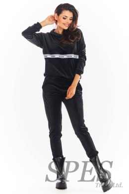 Bluza Damska Model A371 Black Welur - awama