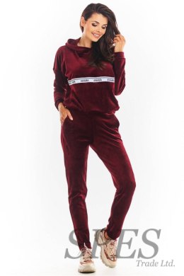 Bluza Damska Model A371 Bordo Welur - awama