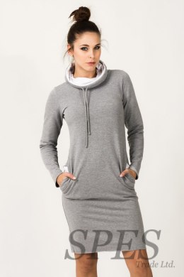 Sukienka Model Kaja 7 Light Grey/White - Tessita