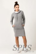 Sukienka Model Kaja 7 Light Grey/White - Tessita