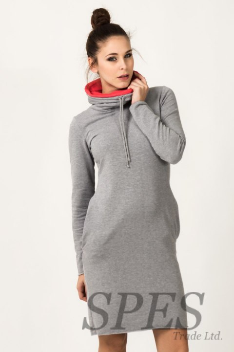 Sukienka Model Kaja 9 Light Grey/Coral - Tessita