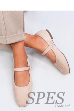 Baleriny w stylu Mary Jane GOLINS BEIGE - Inello