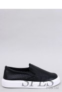 Trampki slip-on ażurowe TOWNS BLACK - Inello