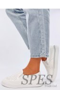 Trampki slip-on ażurowe TOWNS WHITE - Inello