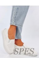 Trampki slip-on ażurowe TOWNS WHITE - Inello