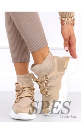 Buty sportowe za kostkę skarpetkowe PETRA KHAKI - Inello