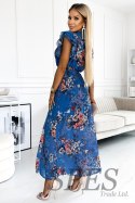 Sukienka Model 473-1 Aria Blue/Flowers - Numoco