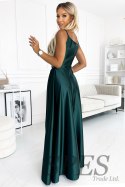 Sukienka Model Chiara 299-9 Bottle Green Satyna - Numoco